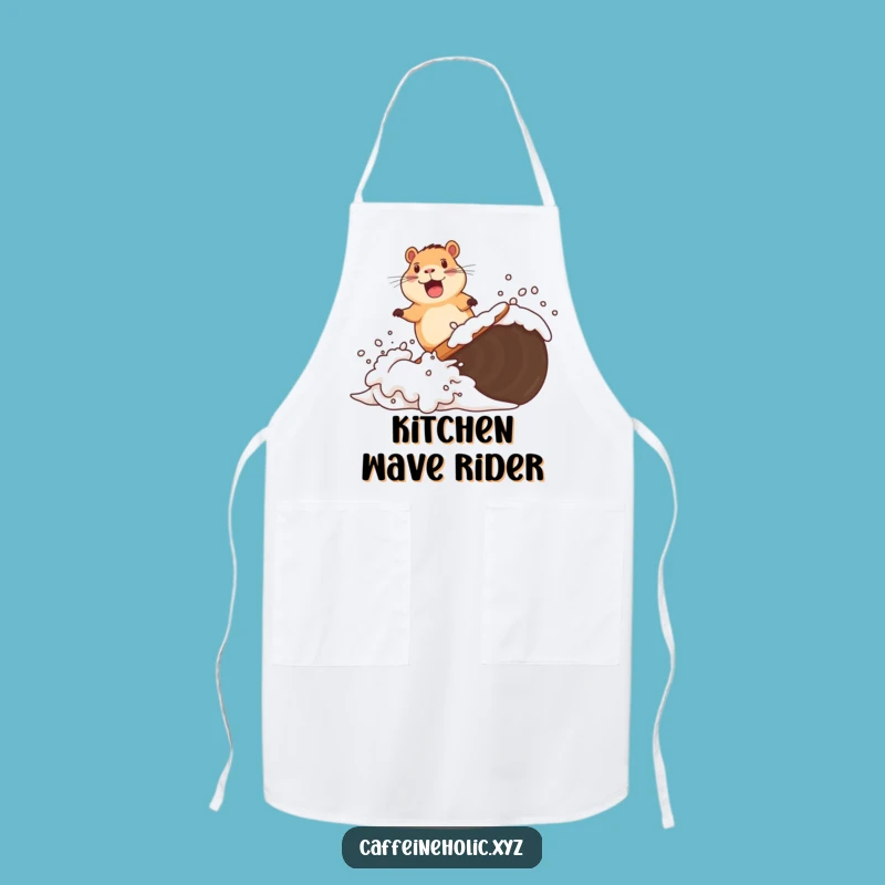 Funny Capybara Apron: Hilarious Coffee Surfing Kitchen Wear for Relaxed Cooks