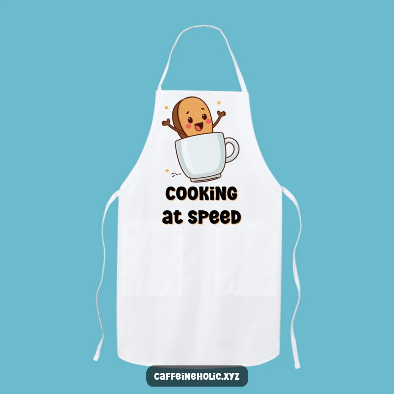 Funny Coffee Bean Chef Apron: Steaming Mug Kitchen Wear, Great Gift
