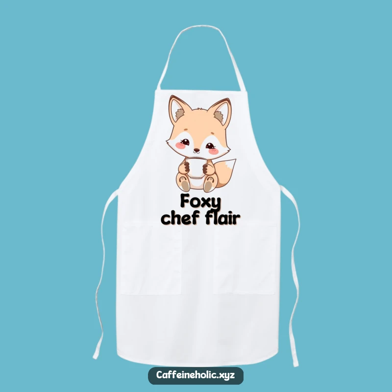Funny Kawaii Fox Apron: Brew Up Some Charm in the Kitchen
