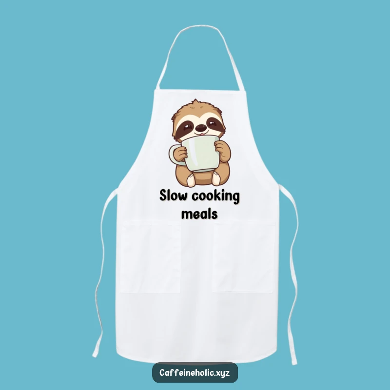 Funny Kawaii Sloth Coffee Apron Gift - Cook with Relaxed Charm!