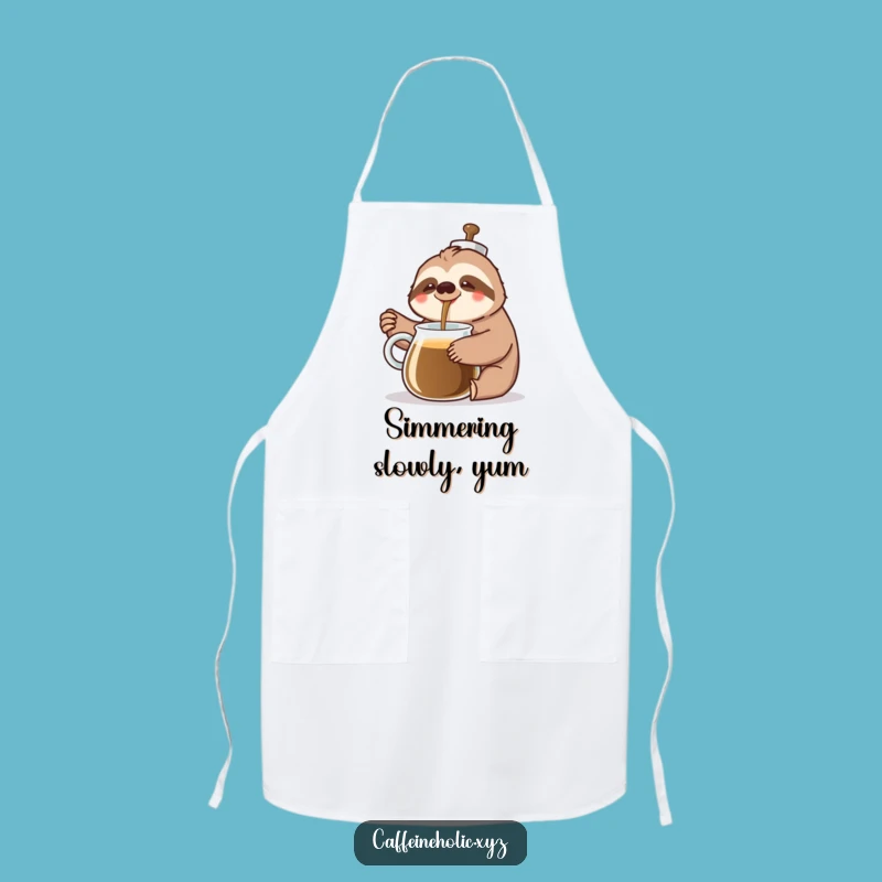 Funny Sloth Coffee Apron: Kitchen Slowdown Funny Gift