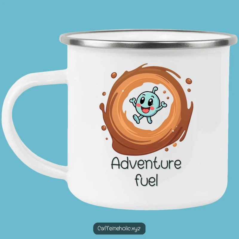 Funny Caffeine Molecule Camping Mug: Embrace Adventure with This Hilarious Coffee Cup