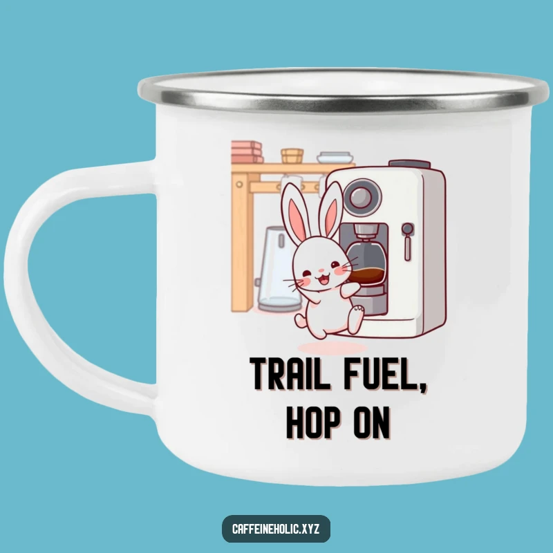 Funny Kawaii Rabbit Enamel Camping Mug: Sip Your Adventure