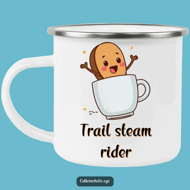 Funny Coffee Bean Camp Mug: Steaming Mug Drinkware, Great Gift