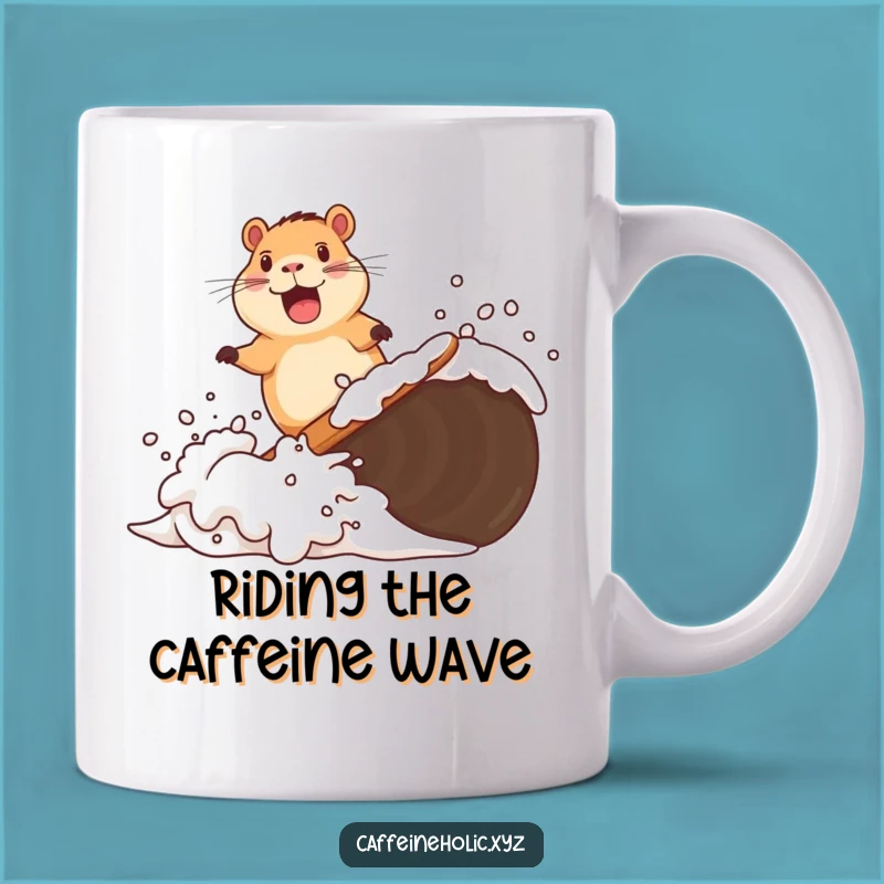 Funny Capybara Coffee Mug: Hilarious Surfing Animal Mug for a Relaxed Caffeine Lover