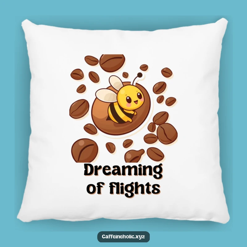Funny Bee Pillow: Cozy Coffee Buzz Cushion for a Humorous Living Space