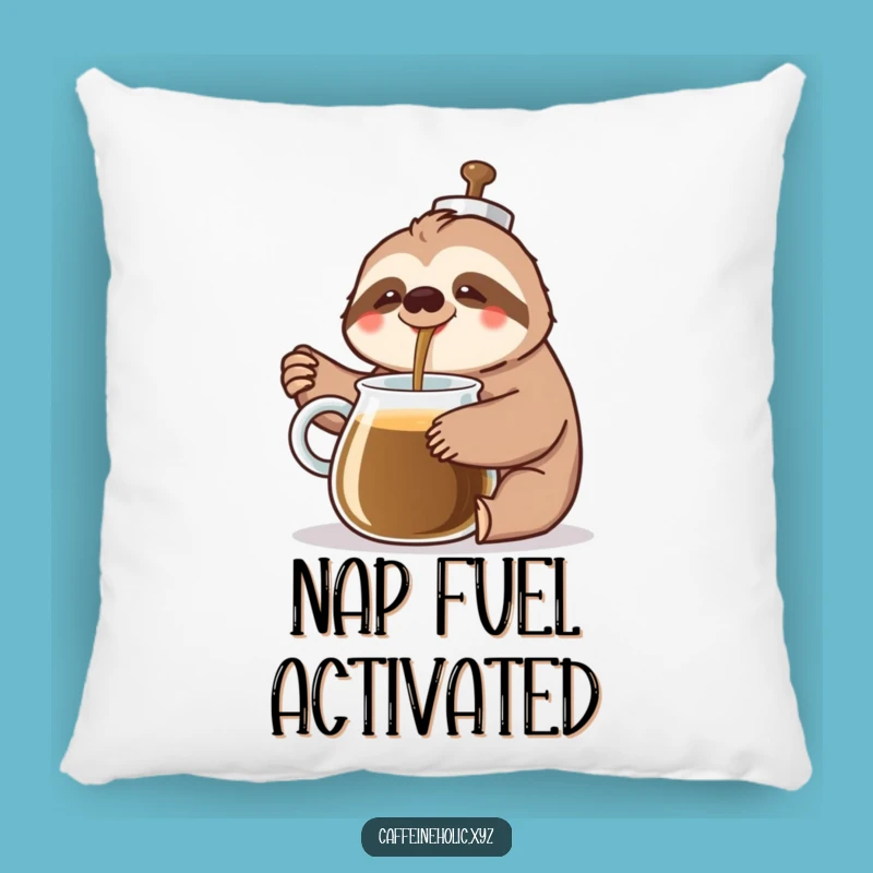 Funny Sloth Coffee Pillow: Comforting Calm Funny Gift