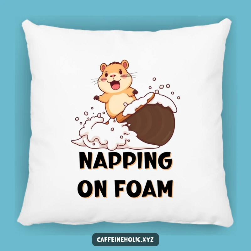 Funny Capybara Pillow: Cozy Coffee Surfing Cushion for a Relaxed Living Space