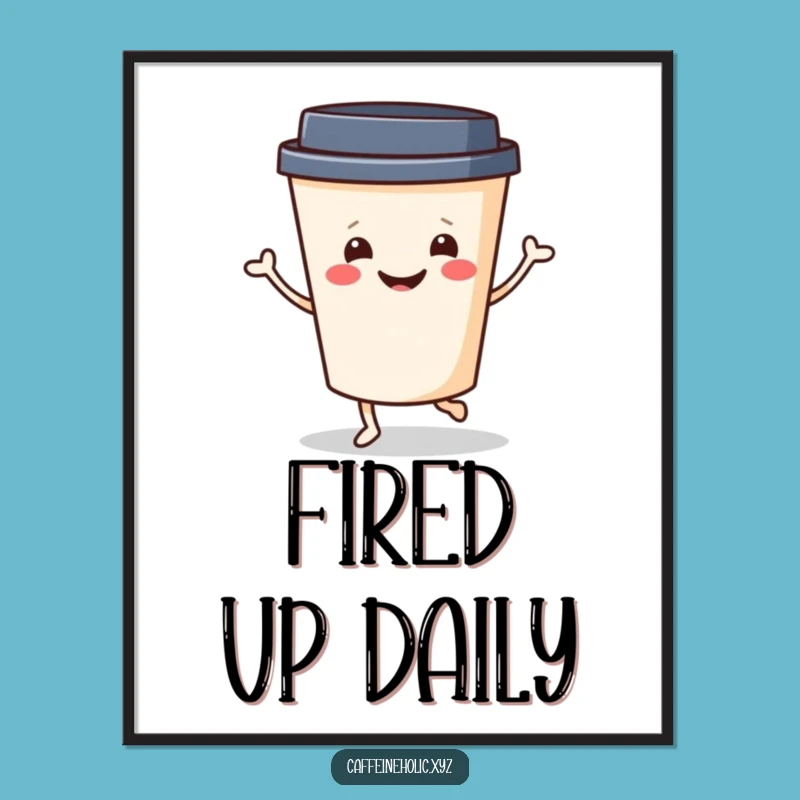 Funny Coffee Jig Print: Smiling Dancer Wall Art, Great Gift