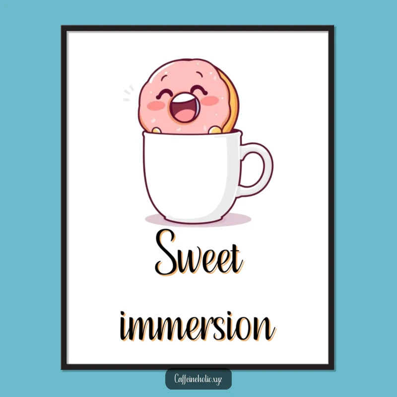 Funny Donut Dunk Digital Art: Instant Download for Sweet and Hilarious Decor