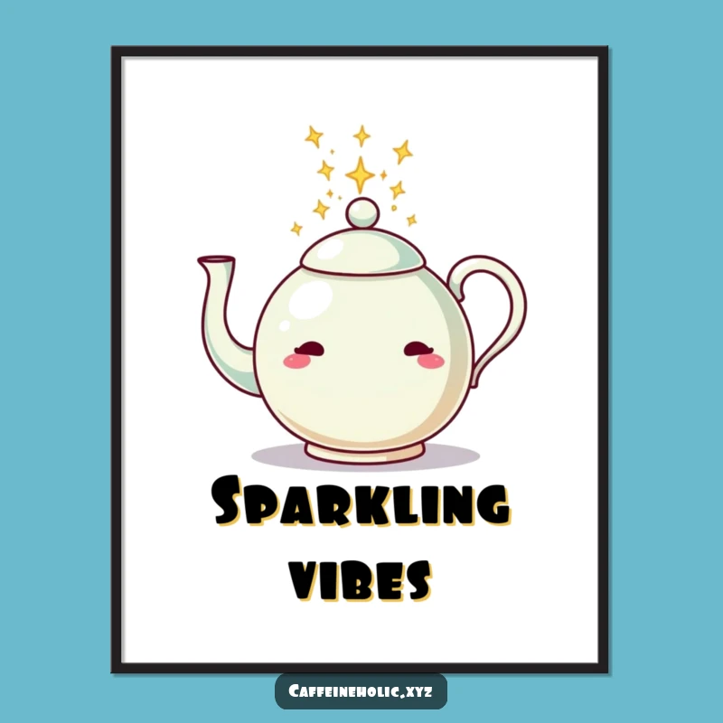 Funny Teapot Energy Digital Art: Instant Download for Whimsical Decor