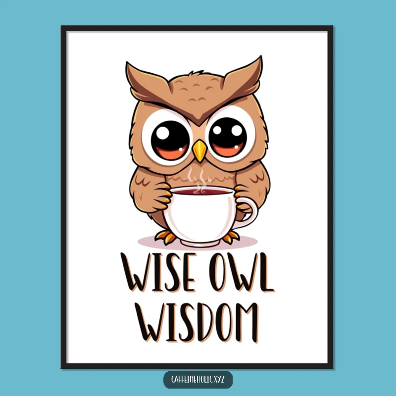 Printable Funny Kawaii Owl Art: Add Cute Charm to Your Walls
