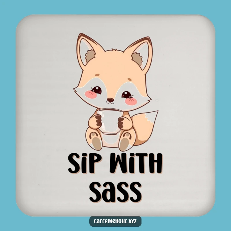 Funny Kawaii Fox Drink Coasters: Charming Protection for Your Surfaces