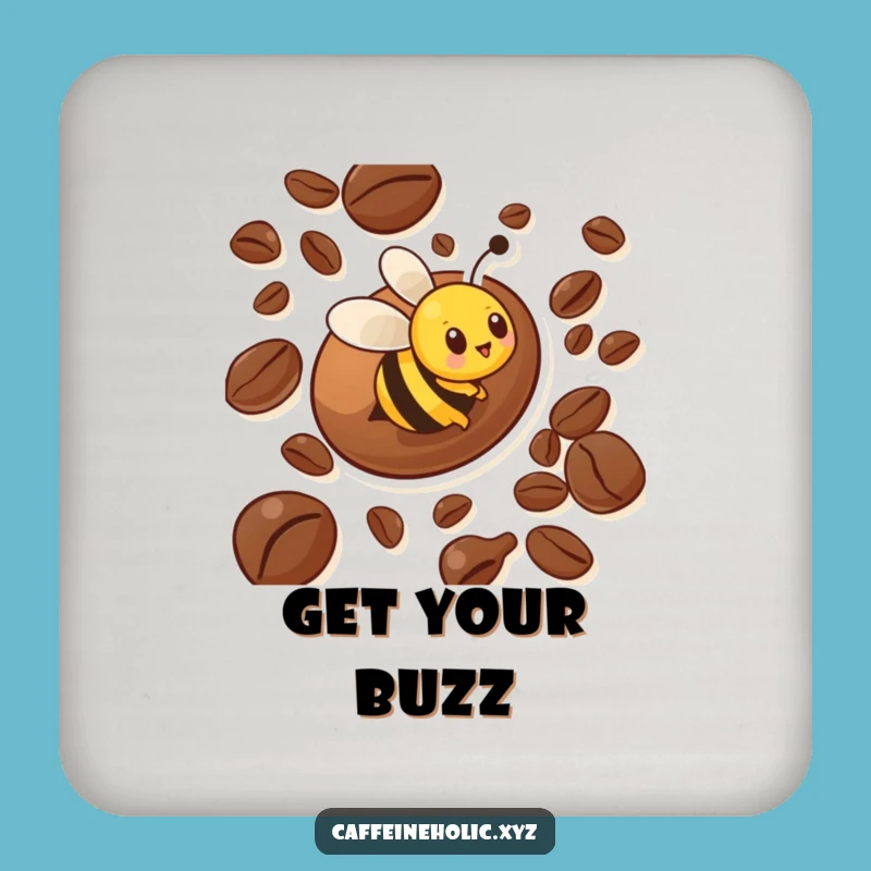 Funny Bee Drink Coaster: Hilarious Coffee Bean Coaster for Table Protection