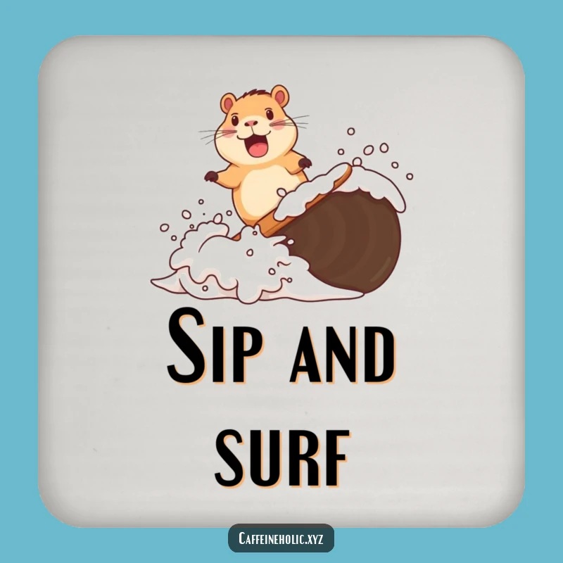 Funny Capybara Drink Coaster: Hilarious Coffee Surfing Coaster for Table Protection