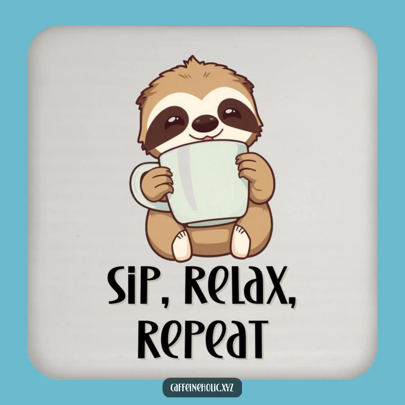 Funny Kawaii Sloth Coffee Coaster Gift - Protect Surfaces with Calm!