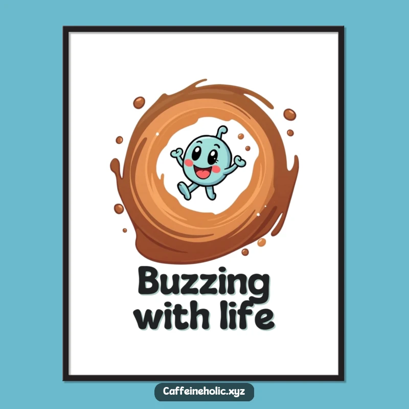 Funny Caffeine Molecule Poster: Energize Your Walls with This Hilarious Coffee Art
