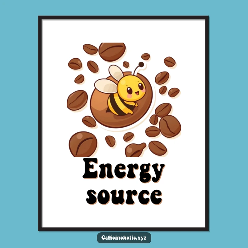 Funny Bee Poster: Hilarious Coffee Bean Art Print for a Buzzing Atmosphere