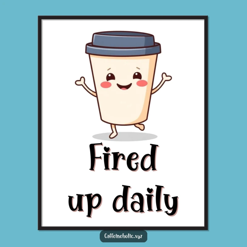 Funny Coffee Jig Poster: Smiling Dancer Art, Unique Gift