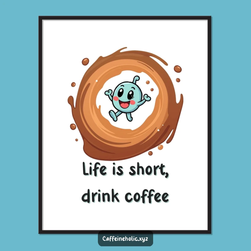 Free Printable Wall Art: Humorous Caffeine Molecule Coffee Lover Decor