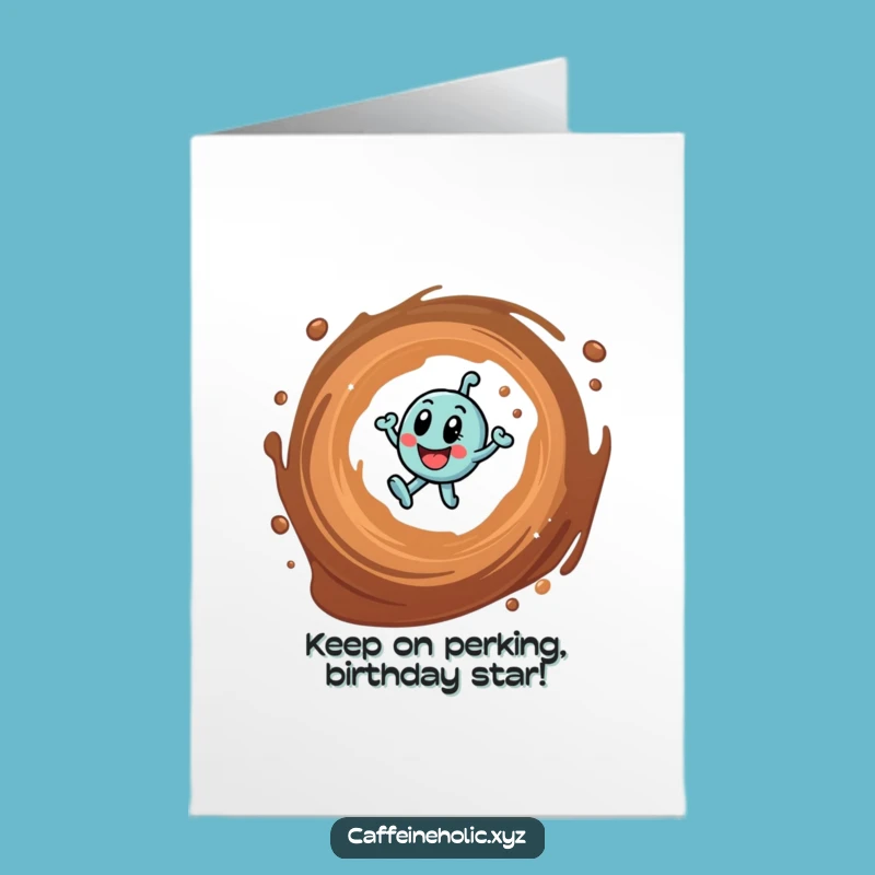 Free Printable Birthday Card: Funny Caffeine Molecule Coffee Lover Gift