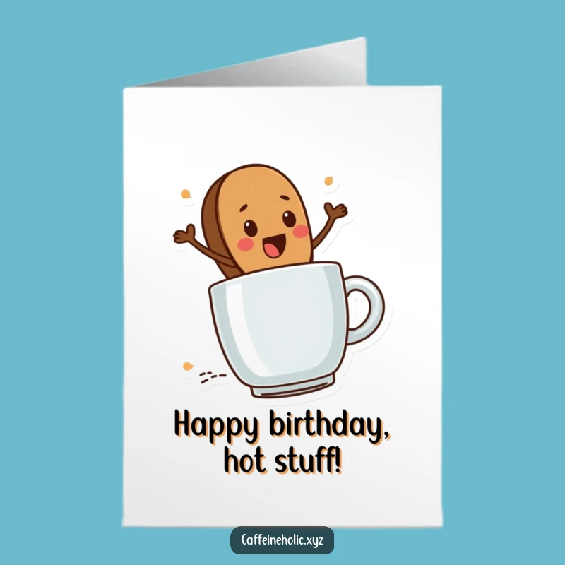 Free Printable Birthday Card: Coffee Bean Mug Ride - Hilarious Downloadable Gift
