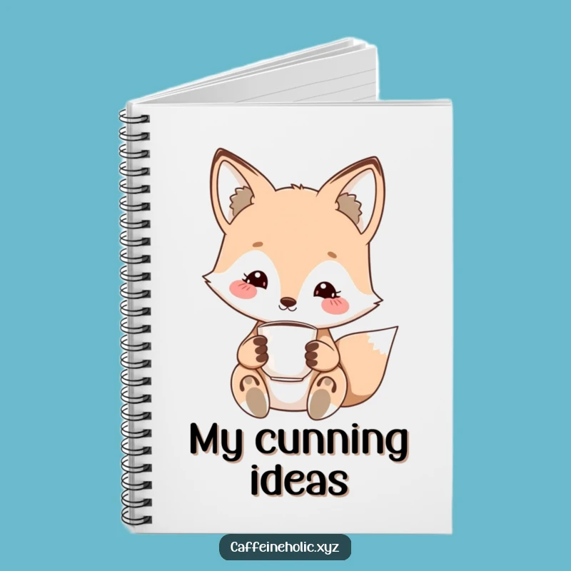 Funny Kawaii Fox Notebook: Jot Down Ideas with Espresso Flair