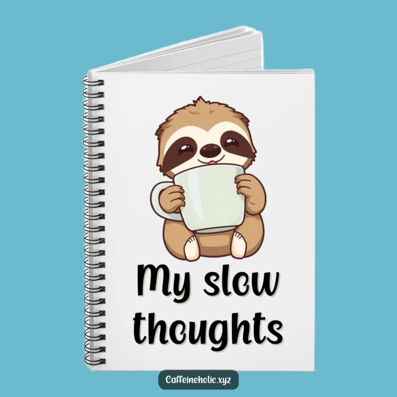 Funny Kawaii Sloth Coffee Notebook Gift - Jot Down Your Relaxed Thoughts!