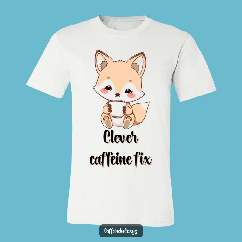 Funny Kawaii Fox T-Shirt: Charming Espresso Moments Captured