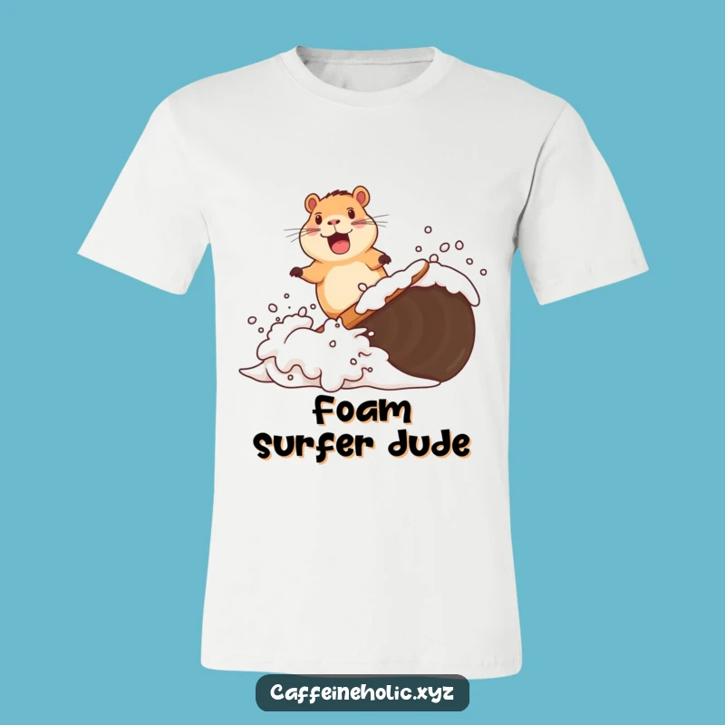 Funny Capybara T-Shirt: Hilarious Coffee Surfing Tee for Laid-back Coffee Drinkers