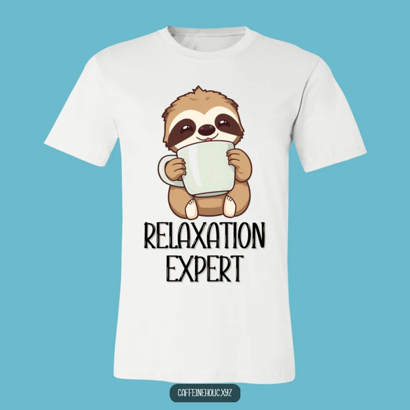 Funny Kawaii Sloth Coffee T-Shirt Gift - Relaxed & Ready for Coffee!