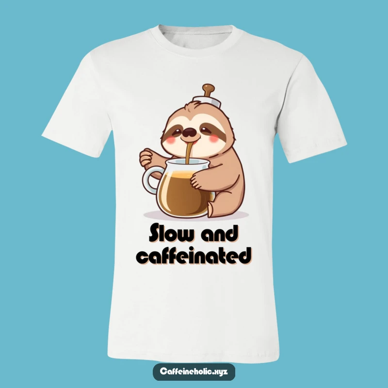Funny Sloth Coffee T-Shirt: Relaxed Pour Funny Gift